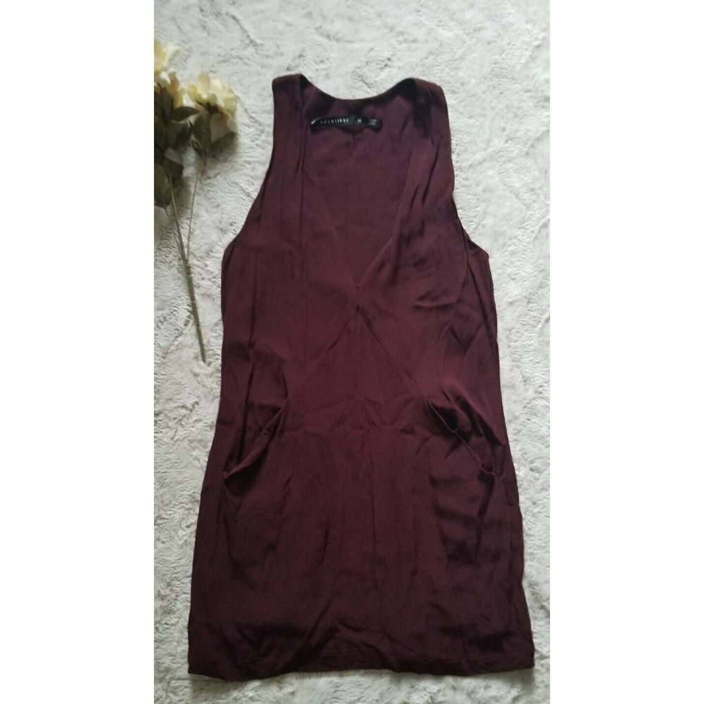 Backstage Purple V Neck Sleeveless Pocket Dress Size M